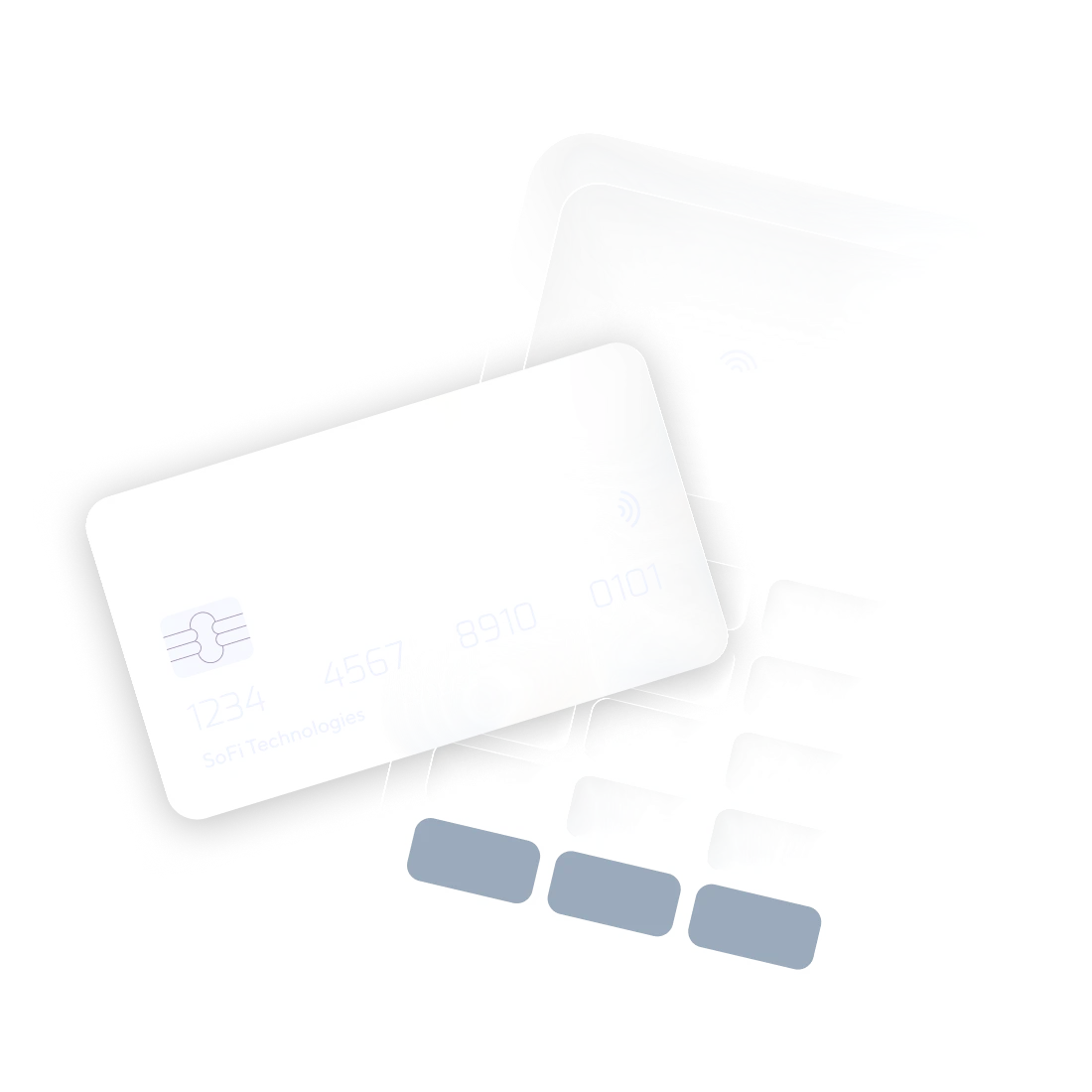 Corporate credit card and terminal graphic