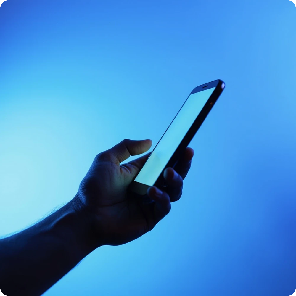 Hand holding phone